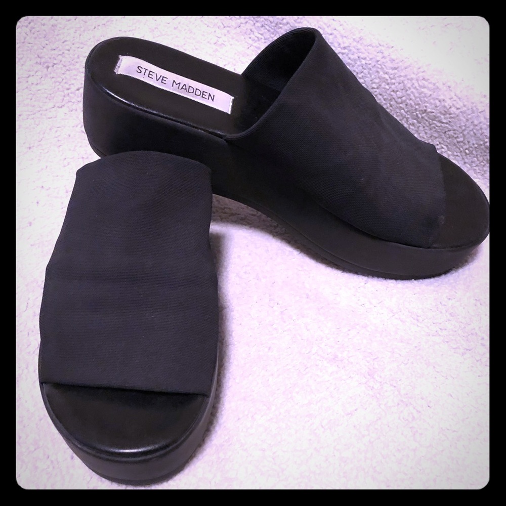 Black Platform Steve Madden Sandals